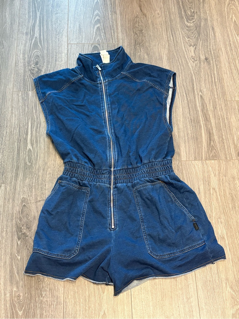Fabletics Indigo Zip-Front Sleeveless Romper